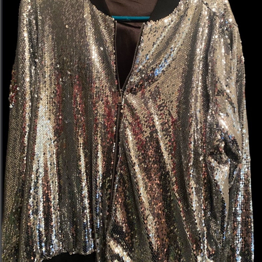 Sequin Zip-Up Jacket